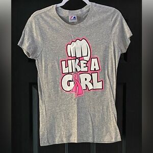 NWOT Fight like a Girl breast cancer awareness womans large T-shirt